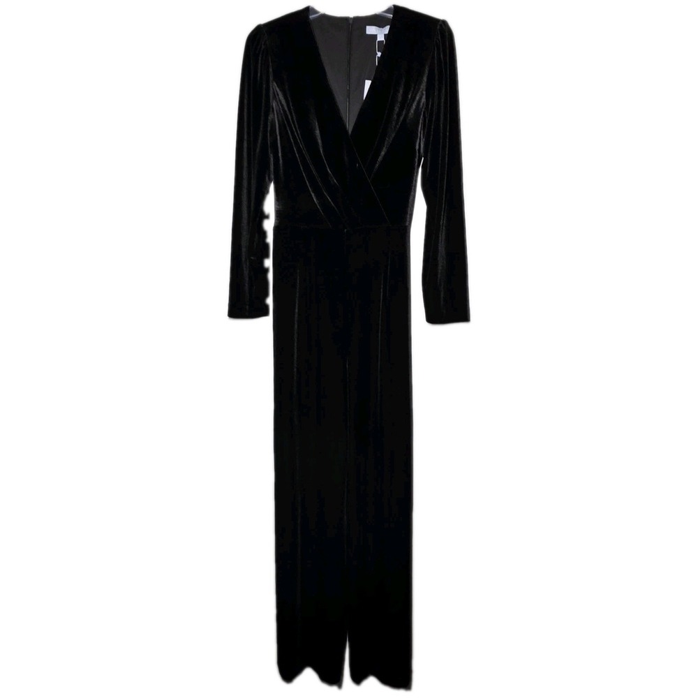 ANTONIO MELANI Black Velvet Belted Jumpsuit Size 6 NEW NWT